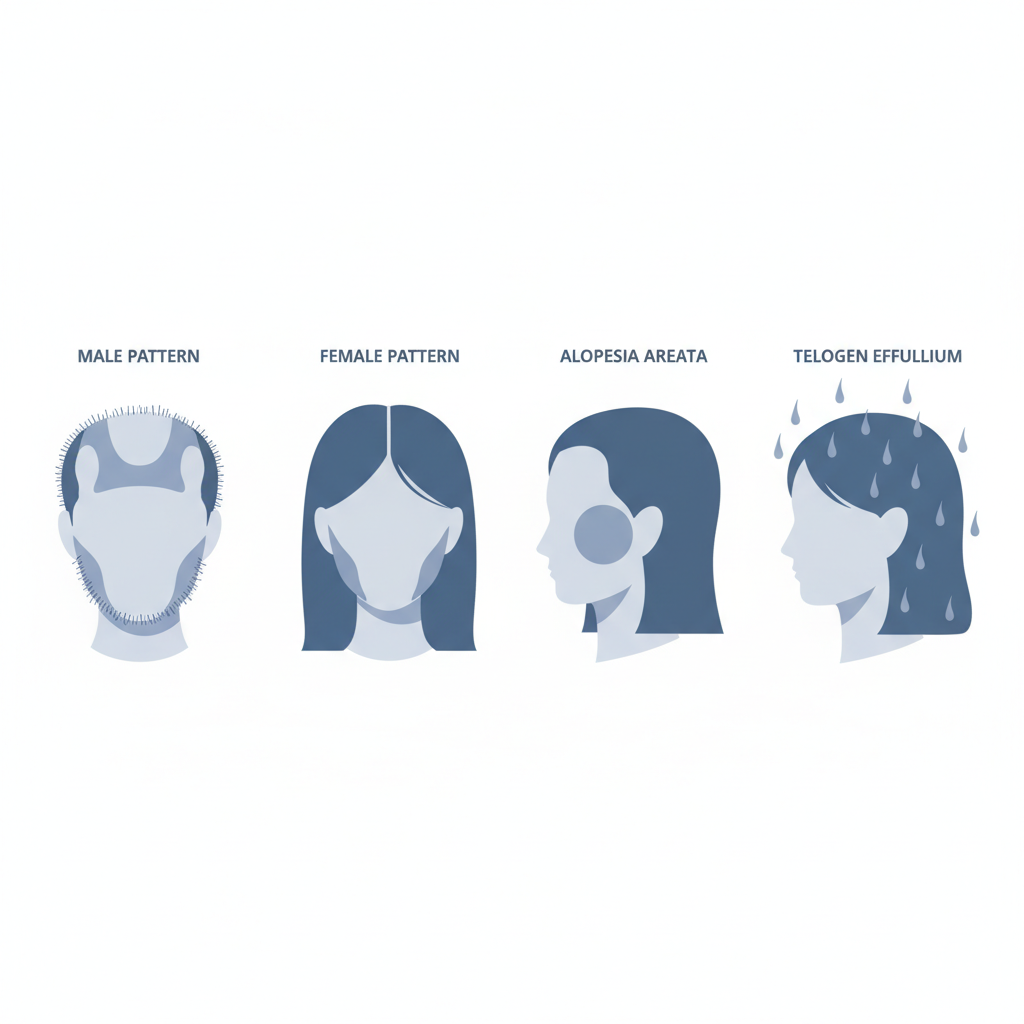 탈모 유형 4가지 비교 인포그래픽