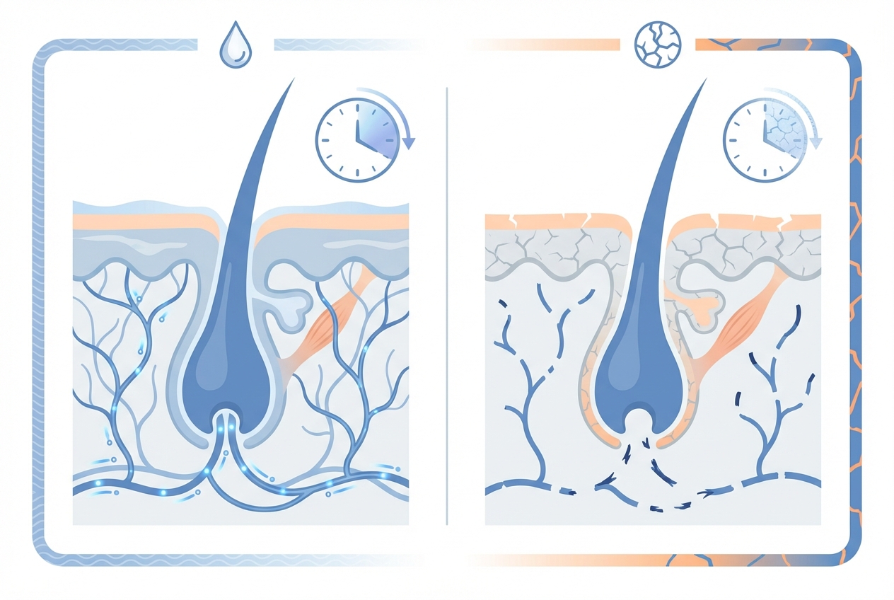 모발이식 후 이식모 관리와 생착률의 관계 인포그래픽