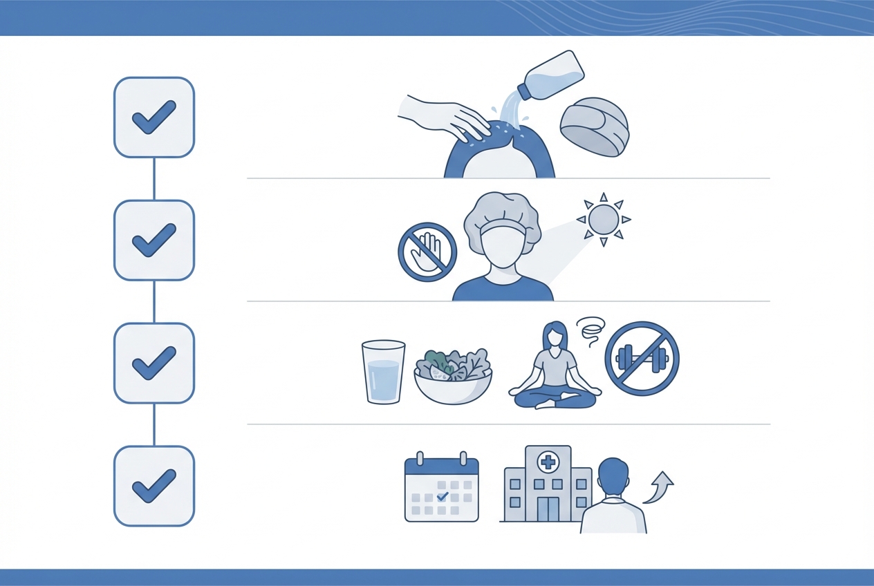 모발이식 생착률 높이는 관리 체크리스트 인포그래픽
