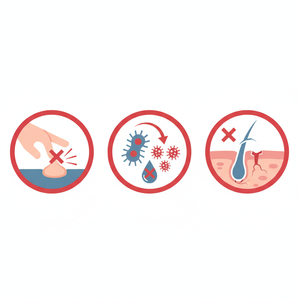 모낭염 금지 행동 경고