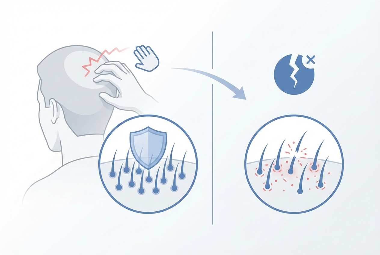 모발이식 부위 긁으면 안 되는 이유 인포그래픽