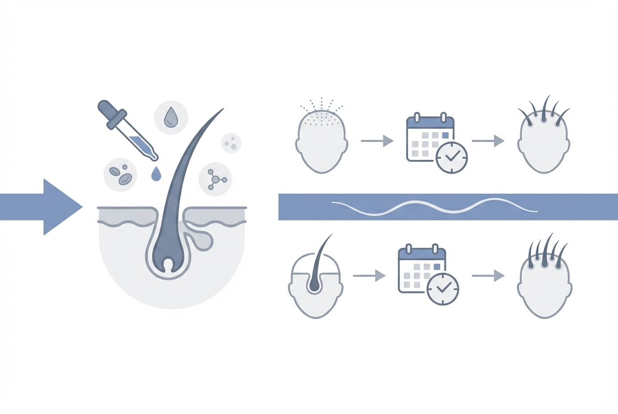 미녹시딜 역할과 모발이식 후 사용 시기 인포그래픽