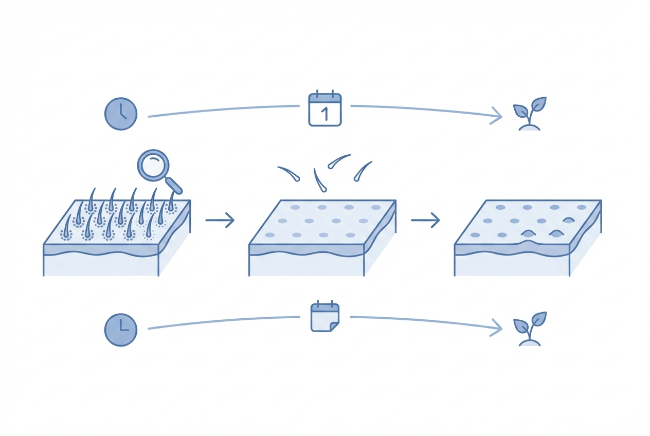 모발이식 1개월 차 두피 상태와 변화 인포그래픽