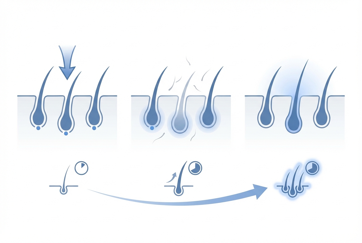 모발이식 3개월 차 새 모발 성장 시작 인포그래픽