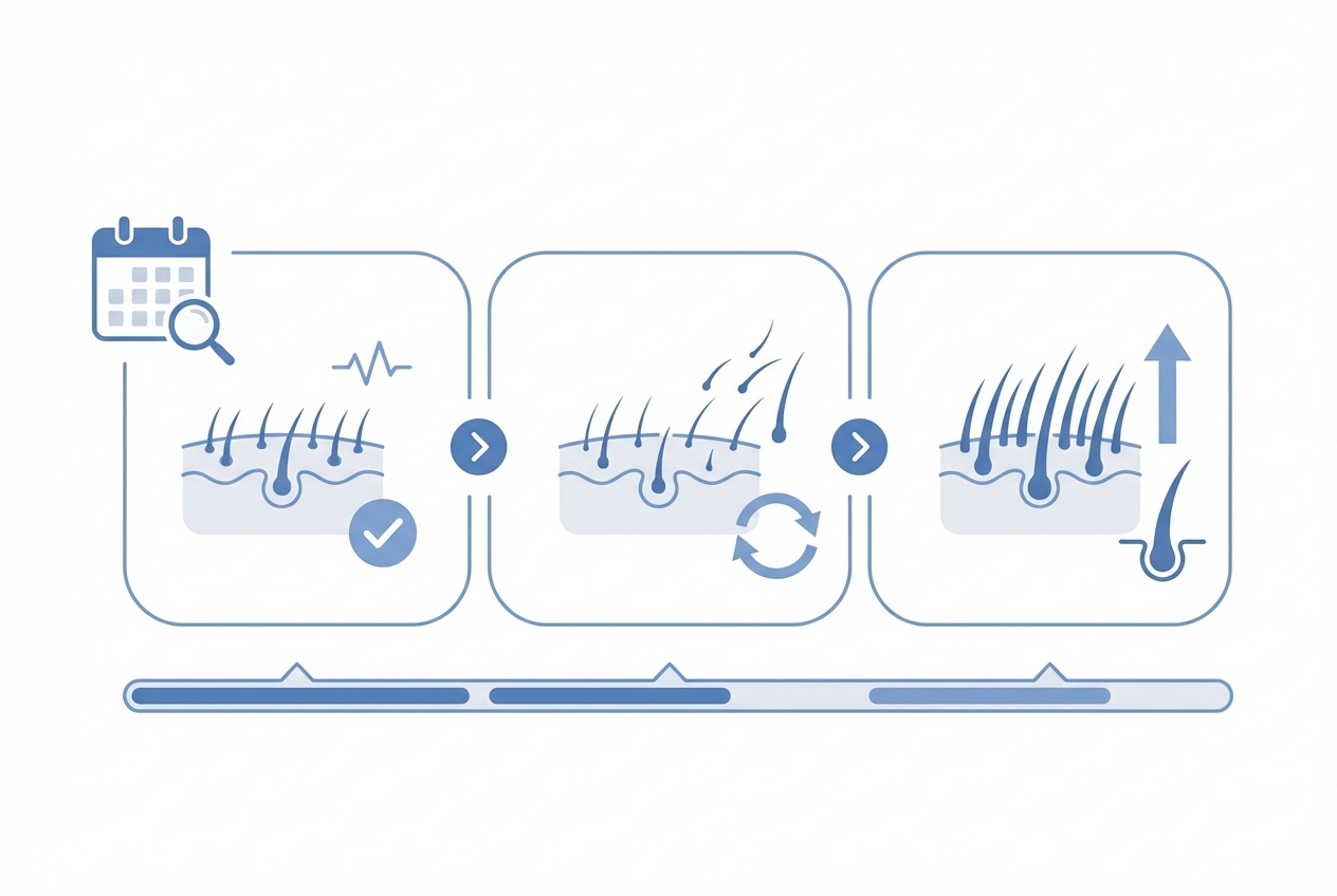 모발이식 후 1~3개월 회복 과정 개요 인포그래픽