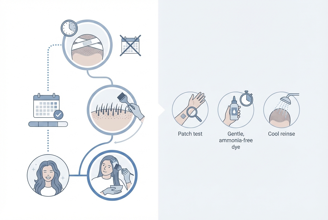 모발이식 후 염색 가능 시기와 주의사항 인포그래픽