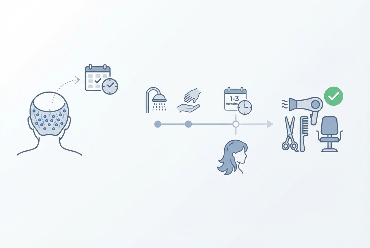 모발이식 후 미용실 방문 가능 시기 인포그래픽