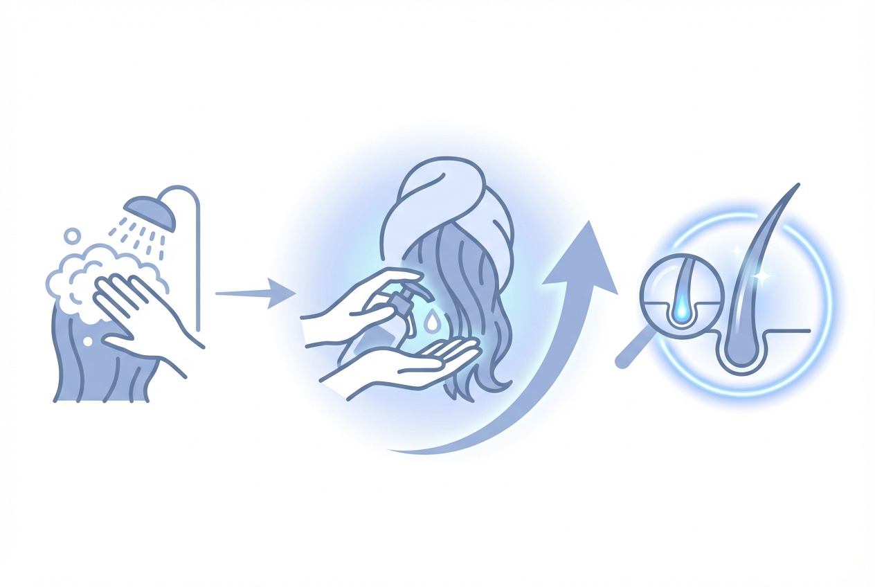 모발이식 샴푸 후 두피 보습 관리 인포그래픽
