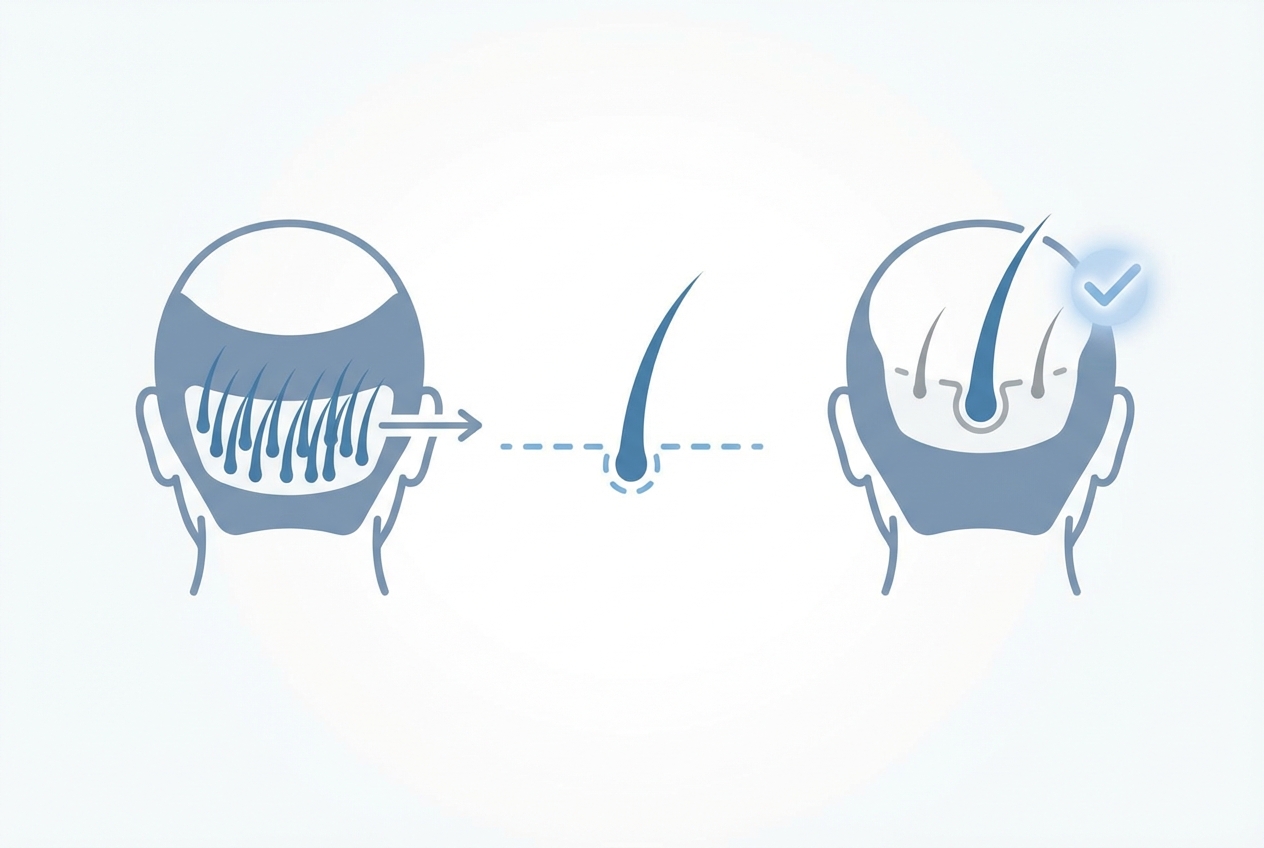 모발이식 동반탈락 개념 설명 인포그래픽