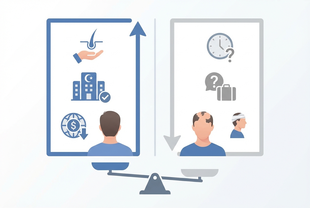 터키 모발이식 장단점 비교 인포그래픽