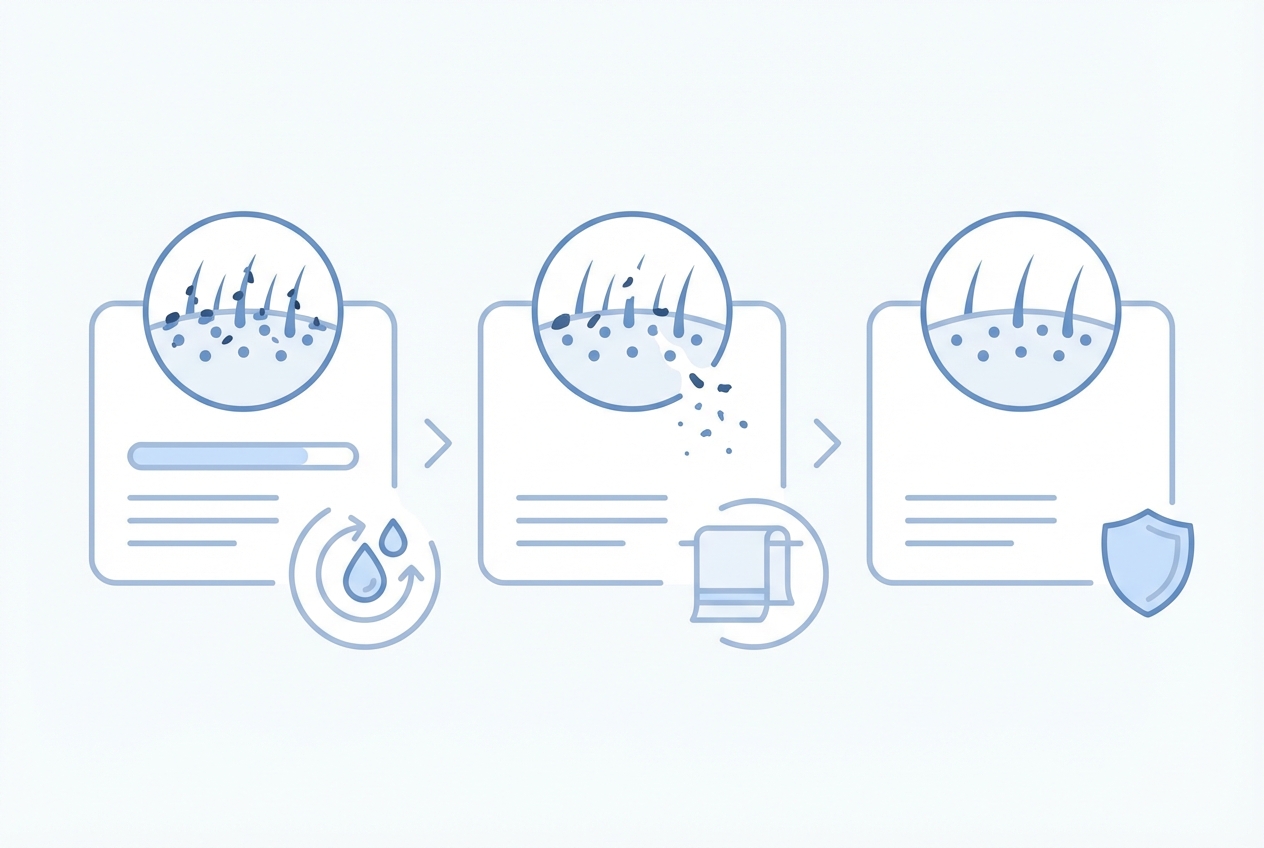 모발이식 2주차 딱지 탈락 과정 인포그래픽