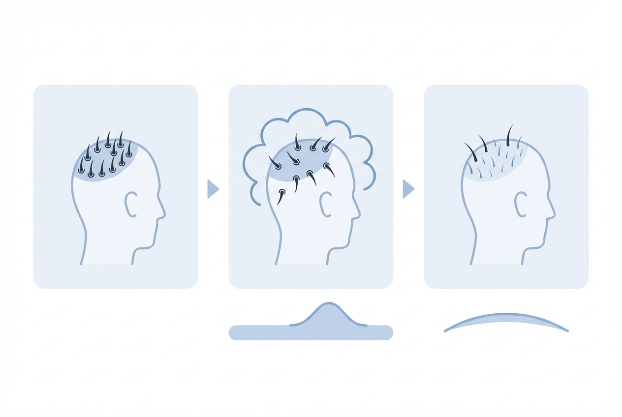 모발이식 3주차 동반탈락 과정 인포그래픽