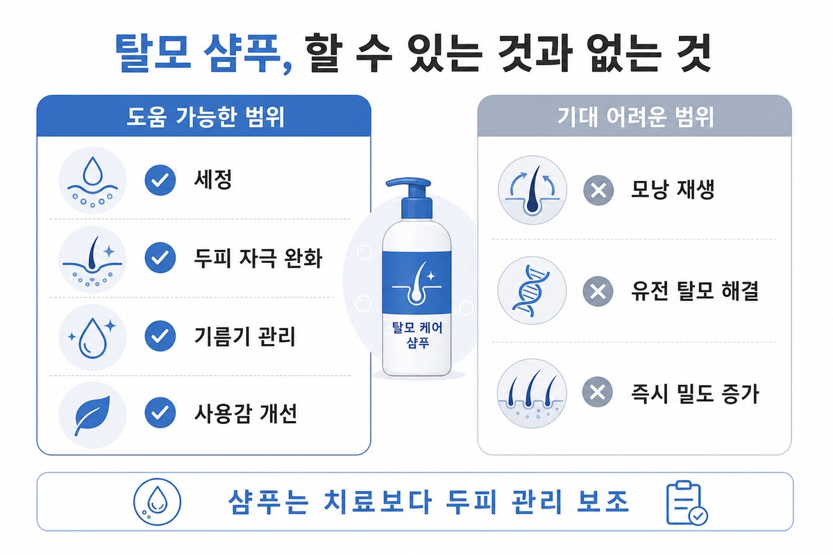 탈모 샴푸가 할 수 있는 것과 할 수 없는 것 비교 인포그래픽