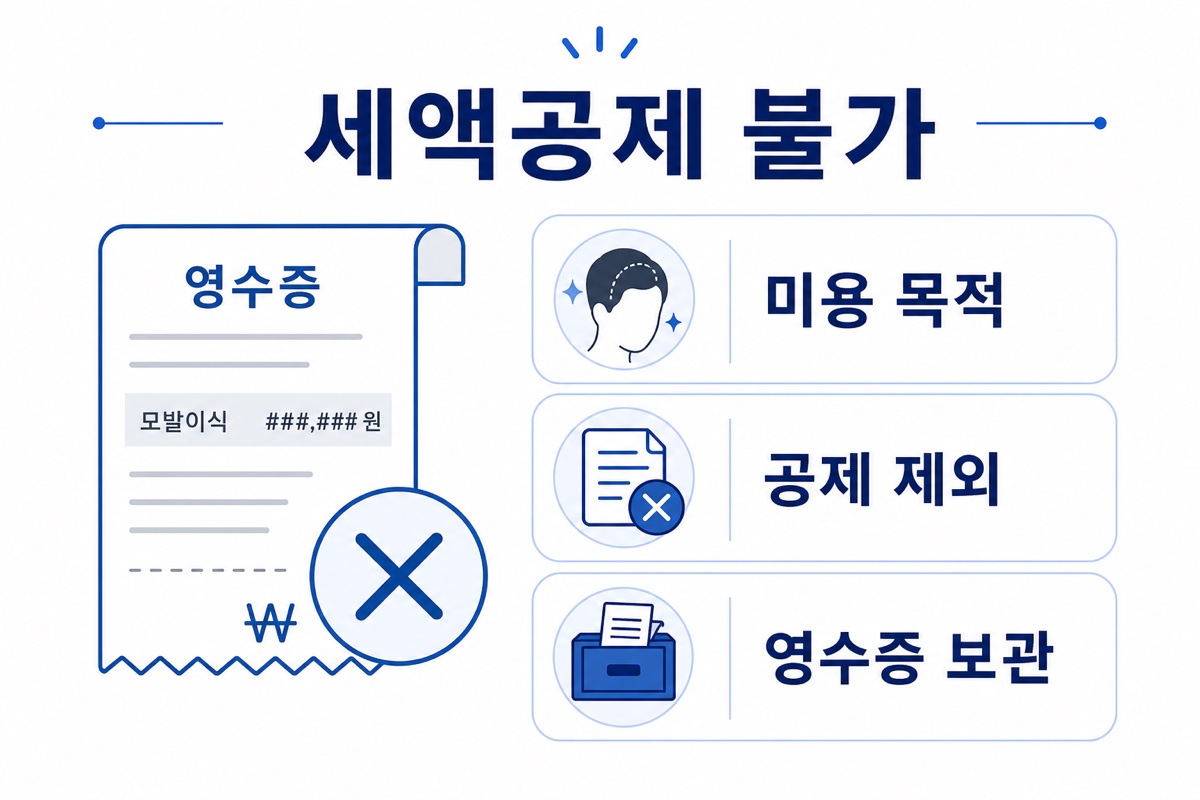 모발이식 의료비 세액공제 적용 여부 인포그래픽