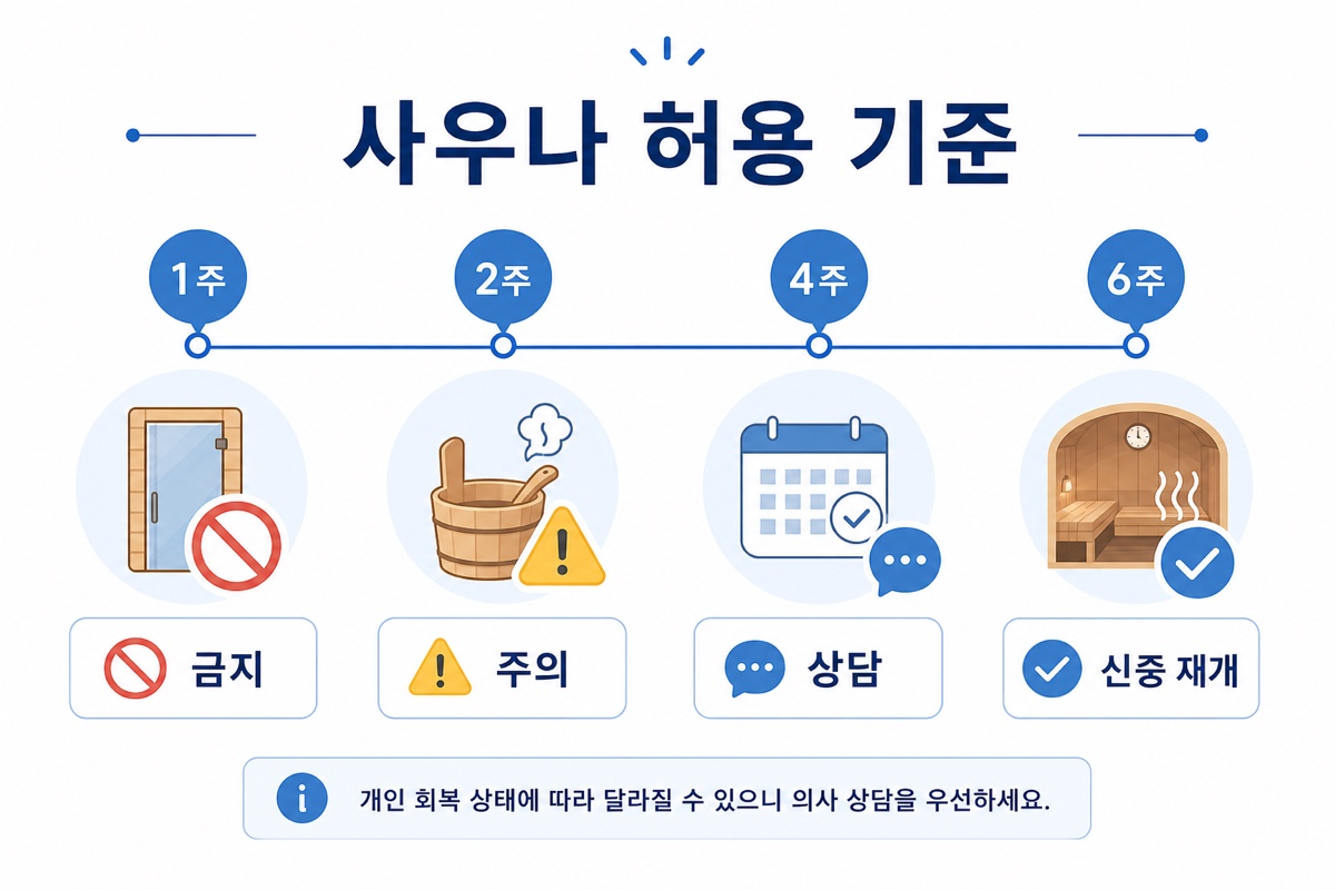 모발이식 후 사우나 시기별 허용 기준 타임라인