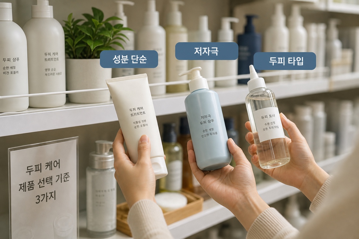 두피 케어 제품 선택 기준 3가지 인포그래픽