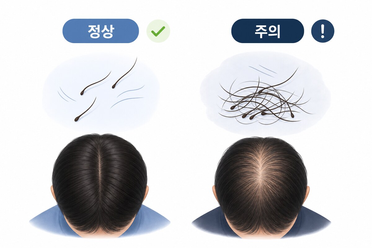 정상 탈모 vs 비정상 탈모 비교 인포그래픽