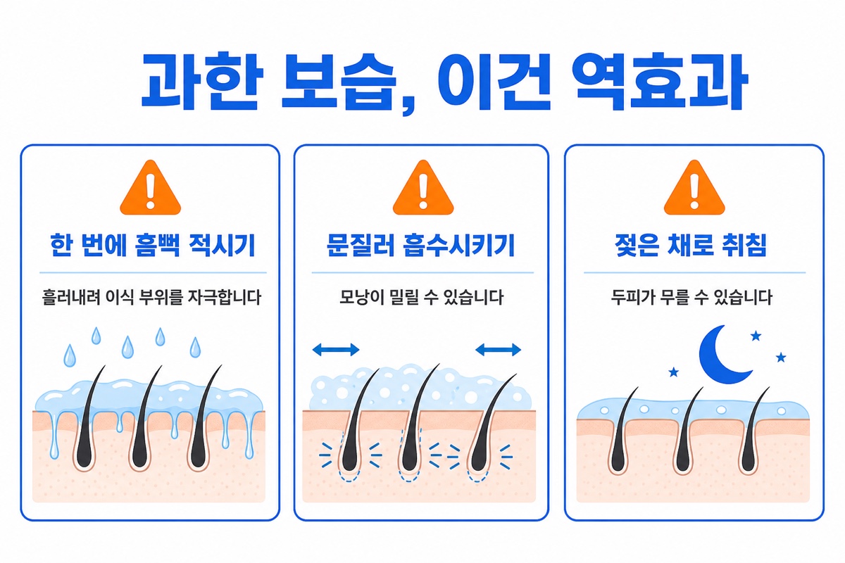 모발이식 두피 보습 과다 주의사항 인포그래픽