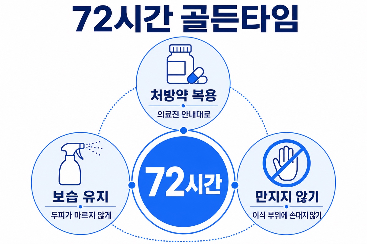 모발이식 후 72시간 골든타임 인포그래픽
