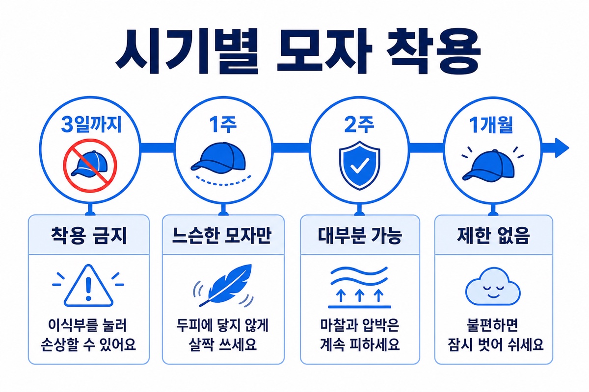 모자 착용 시기별 가이드 타임라인