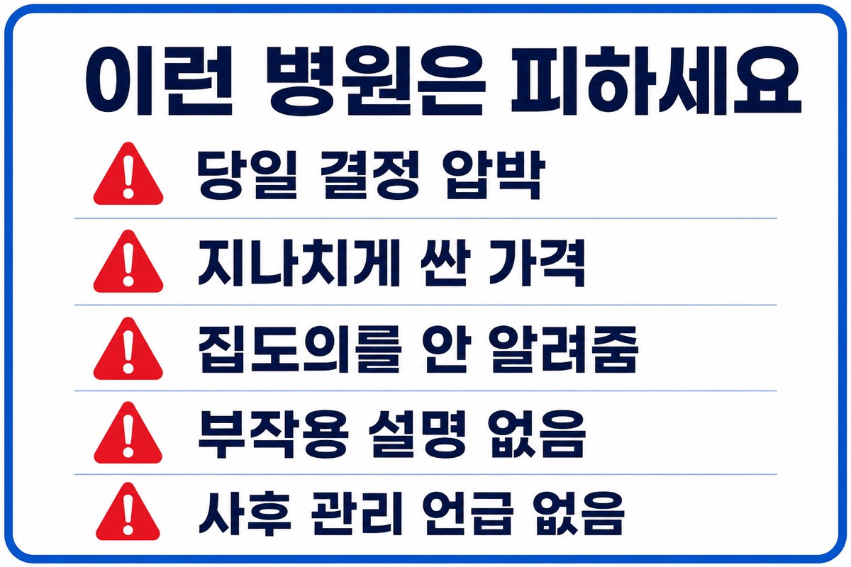 모발이식 병원 레드플래그 경고 인포그래픽