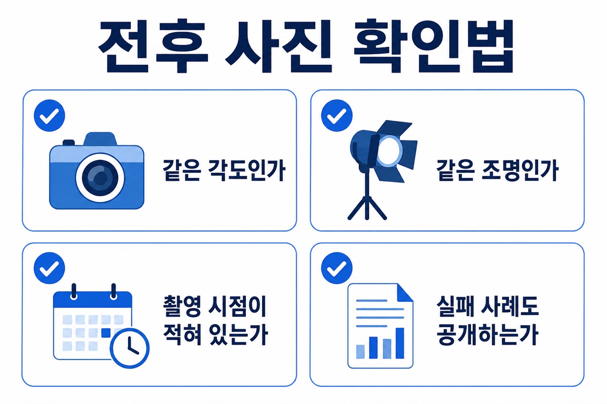 모발이식 전후 사진 진위 확인 방법 인포그래픽